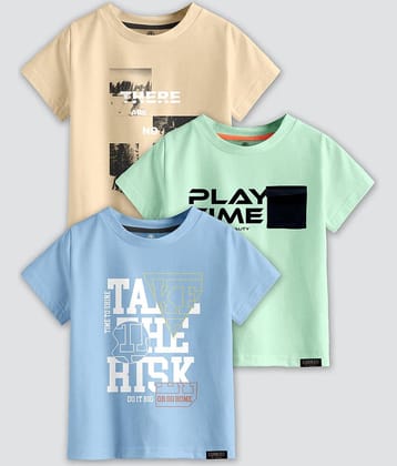 CODEZ Pack of 1 Boys Cotton Blend T-Shirt ( Multi Color )