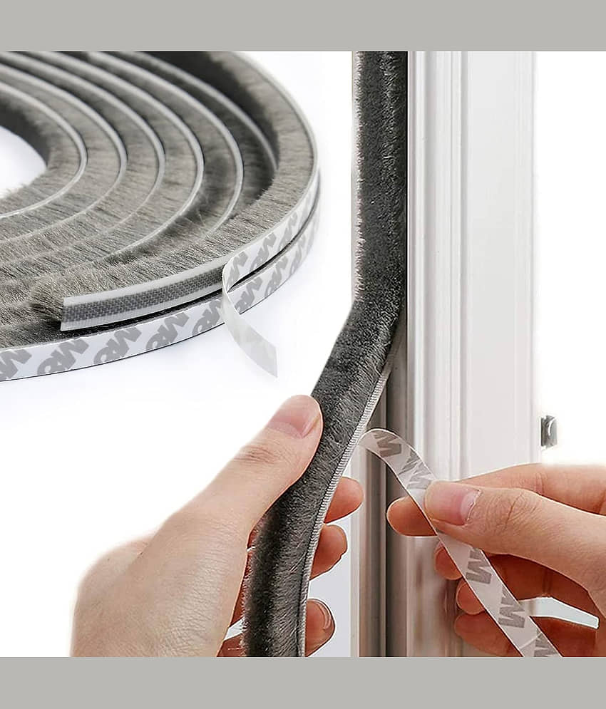 GEEO 10 Meter Window Sealing Strips, Weather Stripping For Door Weatherproof, Soundproof, Windproof, D7Ustproof Door Window Frame Seal Brush Strip, Window Door Seal Strip (10 Mtr - 9 Mm)