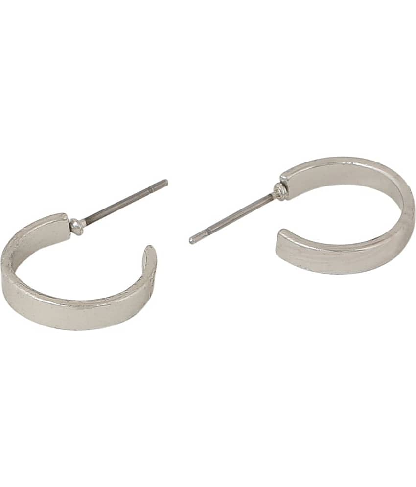 VIRAASI - Silver Hoops Earrings ( Pack of 1 )