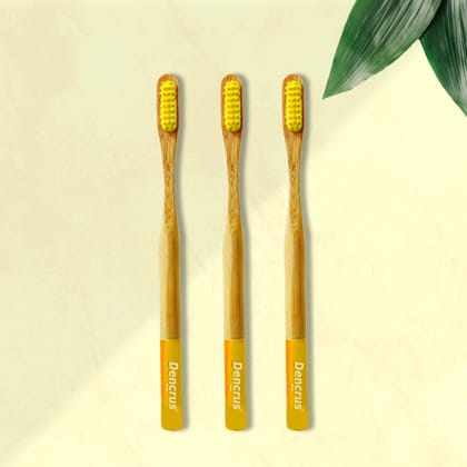Orby Plus Bamboo Toothbrush – Extra Soft Bristles & Gum Care (Yellow)-Pack of 3