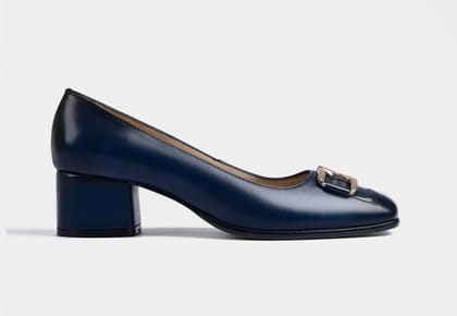 Valencia Pumps in Blue Leather-EU 36/UK 3