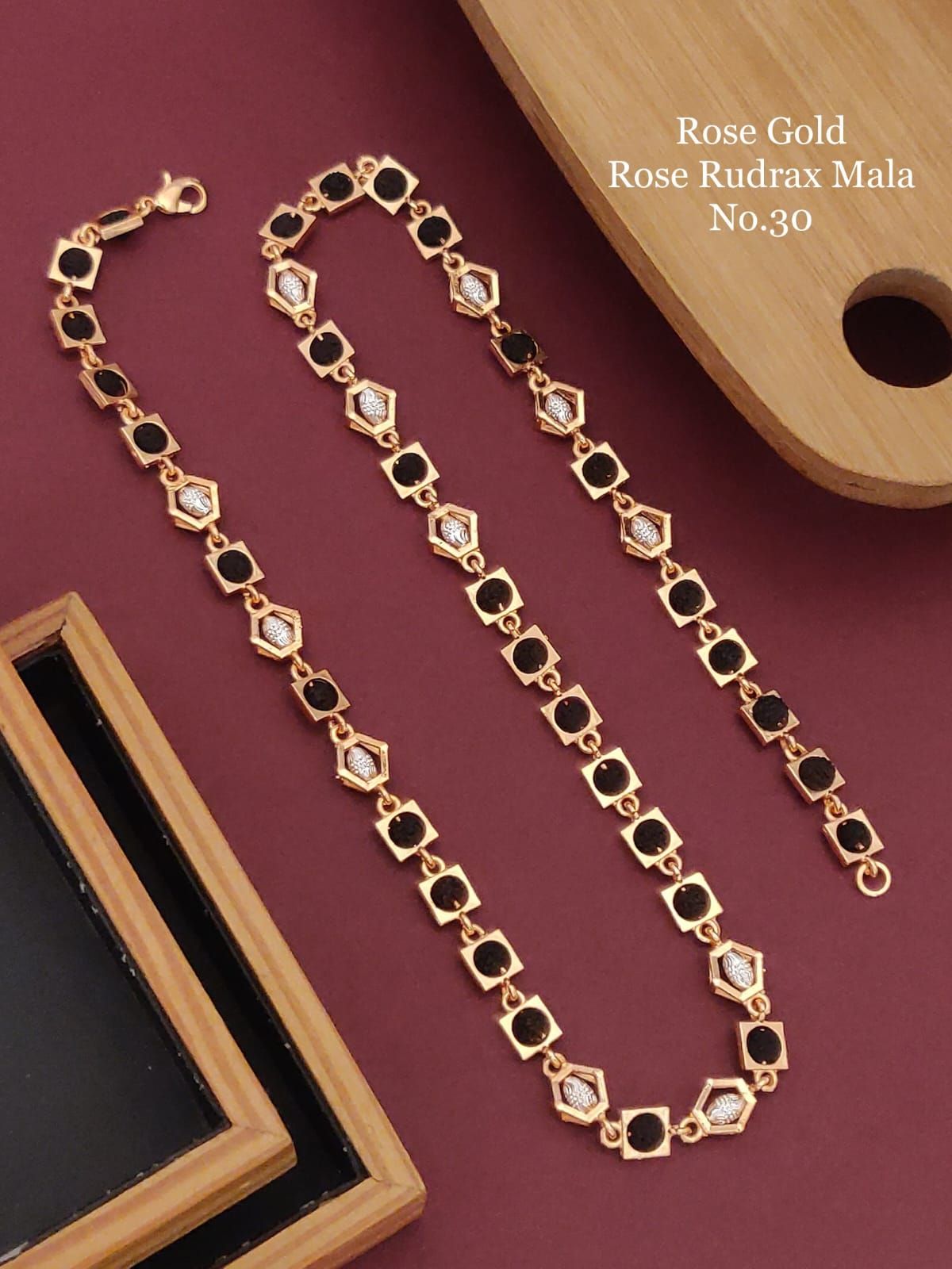 Elisha Gold Plated Rudraksha Mala
