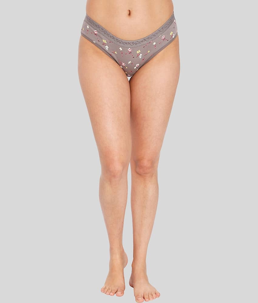 ILRASO Cotton Printed Women's Bikini ( Grey )