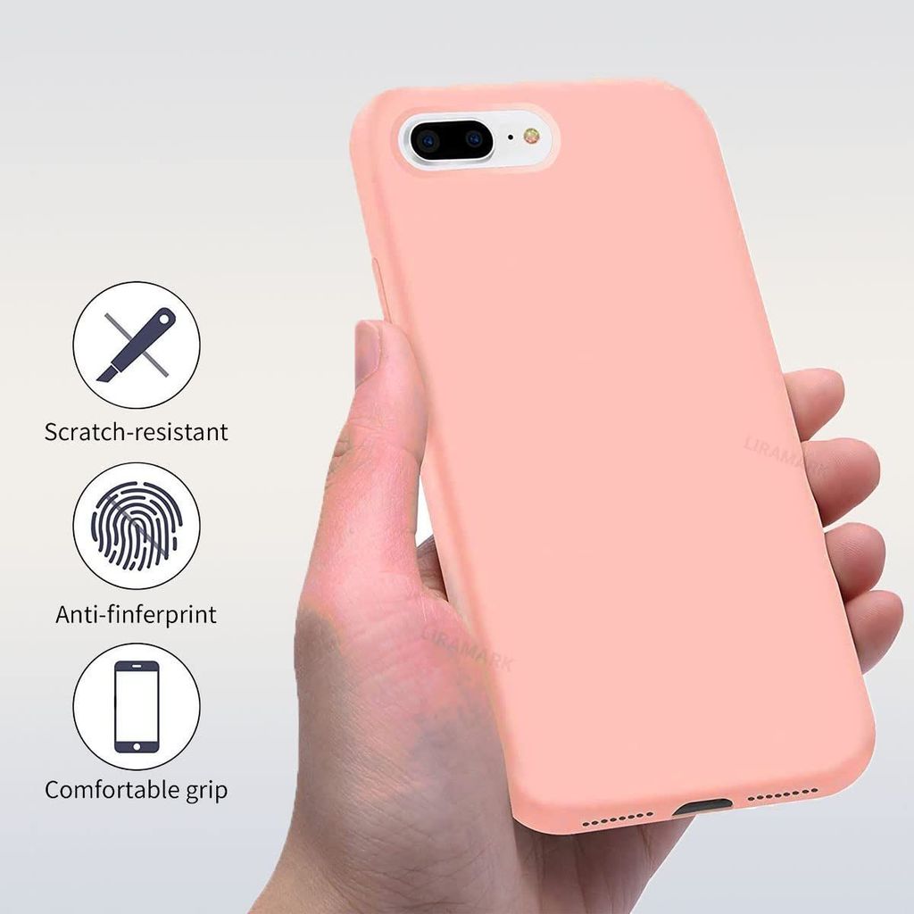 LIRAMARK Liquid Silicone Soft Back Cover Case for Apple iPhone 7 Plus / 8 Plus