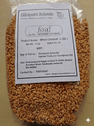 Ellichpura Satpuda FPO Wheat Grains 5 kg Premium Quality Natural Whole Wheat