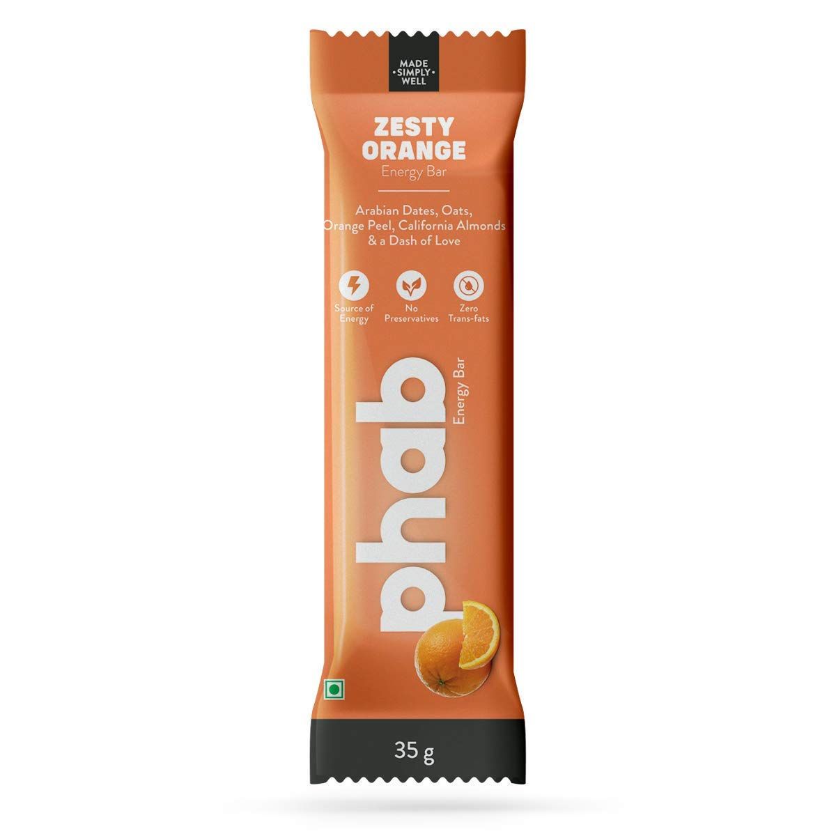 Phab Energy Bar Zesty Orange, 35 gm