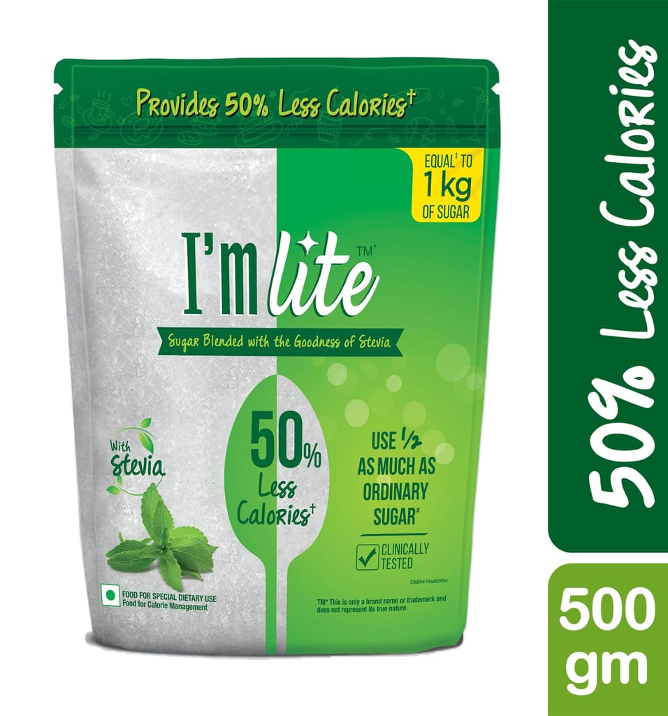 I'm lite 50% less calories sugar pouch, 500 gm