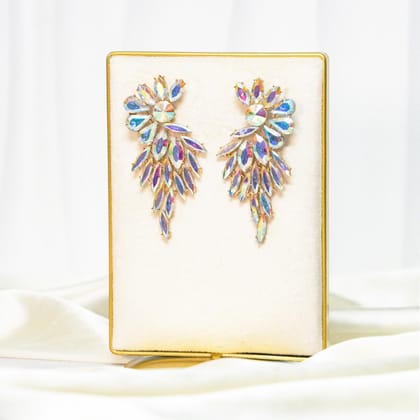 Vintage Vibes Crystal Earrings-AB White
