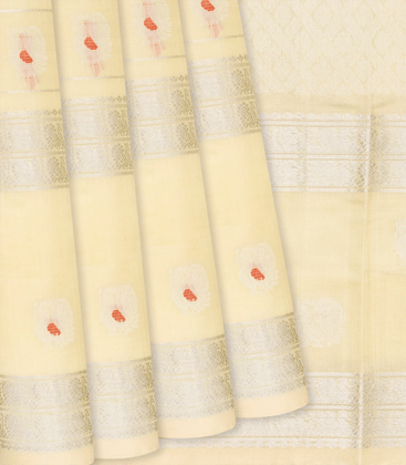 Cream Handloom Chirala Soft Silk Saree With Annam Motifs-Cream-Cream