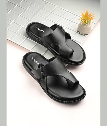 IVRAH Black Men's Leather Slipper