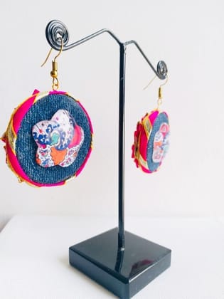 DENIM GLASS EARRING - PINK GOTTA