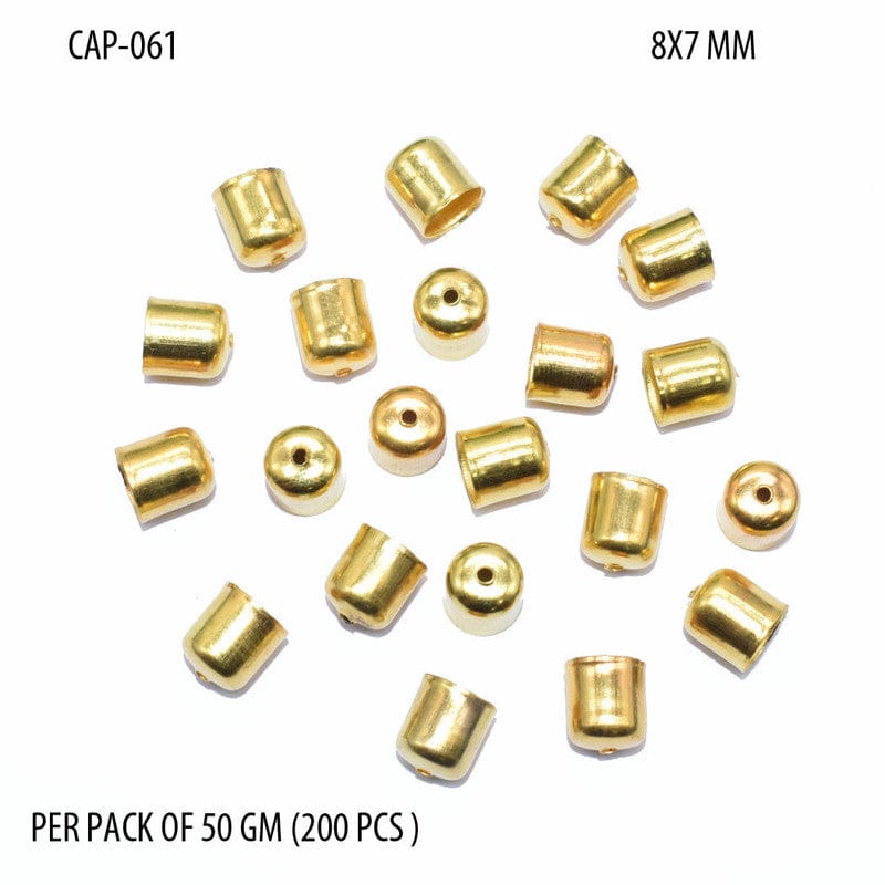 Metal Oxidize Beadcap Gold Smooth Finish For Jewelry Making  , CAP-061-Per Packet of 200 pcs / 8X7 MM / Gold