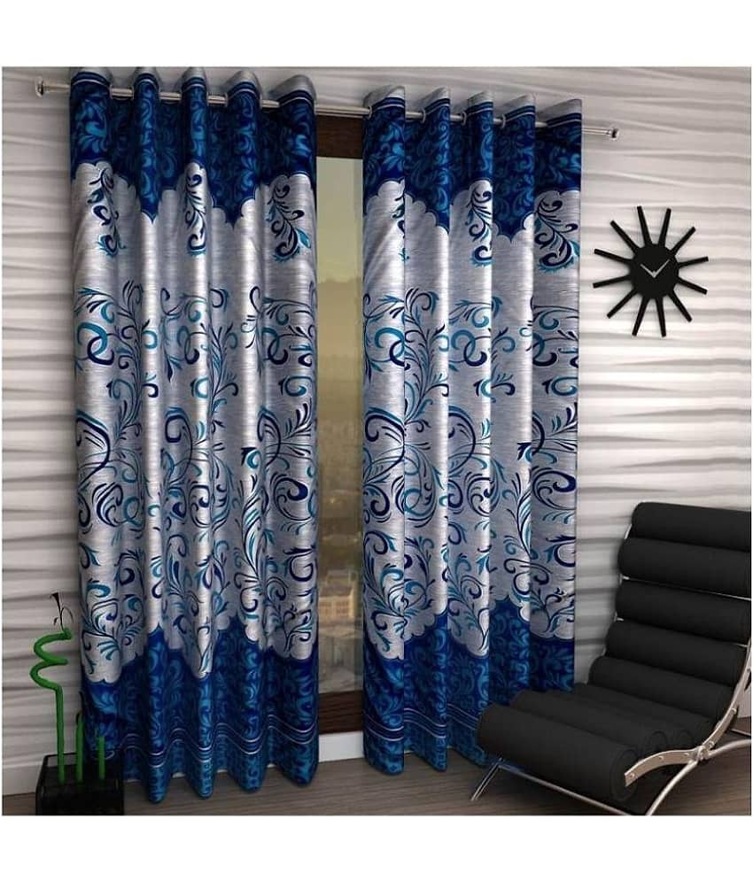 Tanishka Fabs Transparent Curtain 9 ft ( Pack of 2 ) - Multi Color