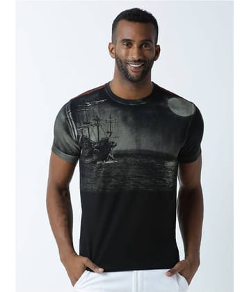 Huetrap Pack of 1 Cotton Regular Fit Men's T-Shirt ( Black )