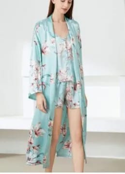 Light Blue 3 piece Sleepwear set S