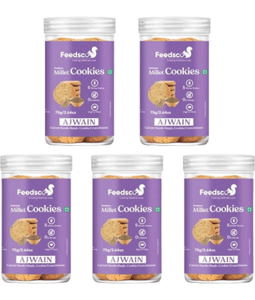 Feedsco Ajwain Cookies 75 g Pack of 5