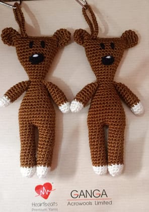 Sakha Crochet Bear Keychain Brown White