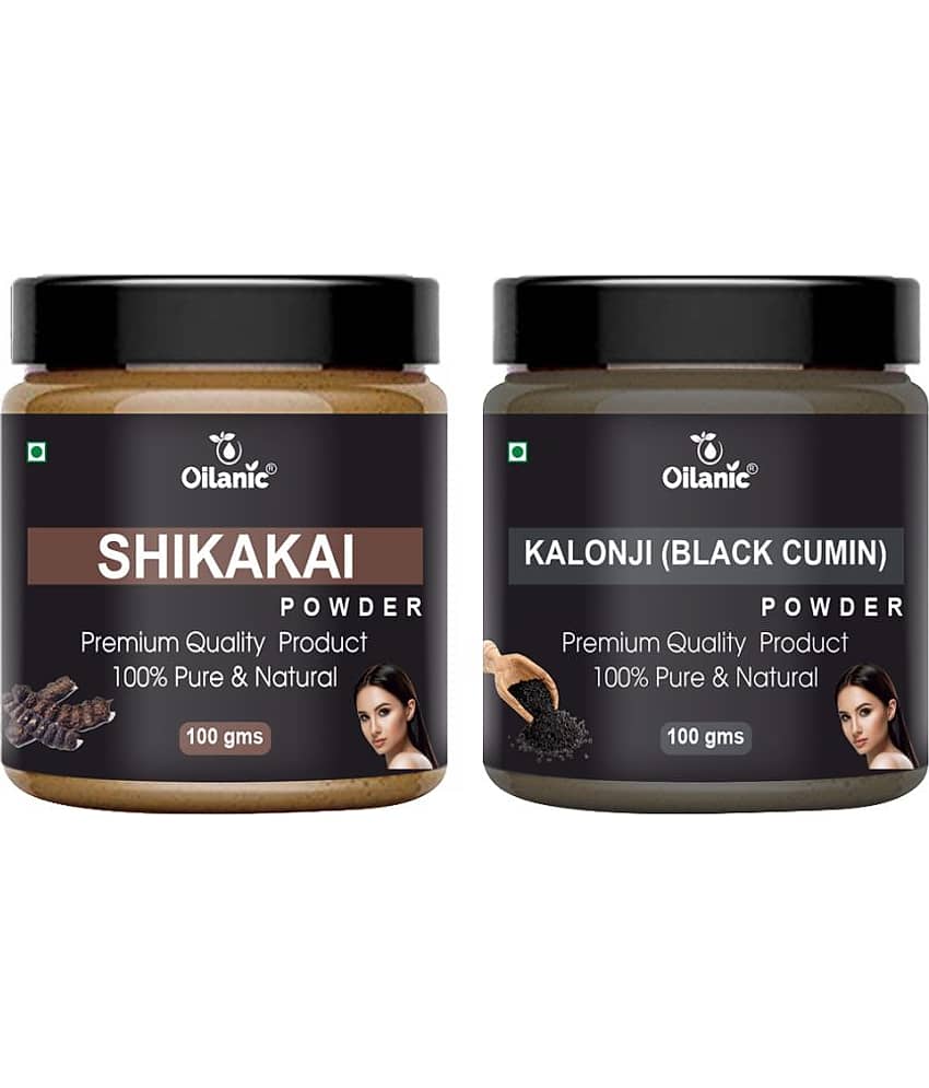 Oilanic 100% Pure Shikakai Powder & Kalonji Powder For Skincare Hair Mask 200 g Pack of 2