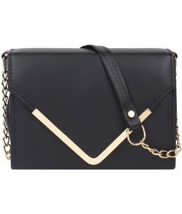 Cherry Tree - Black Faux Leather Sling Bag