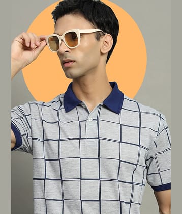 GET GOLF Pack of 1 Cotton Blend Regular Fit Colorblock Half Sleeves Men's Polo T Shirt ( Grey )