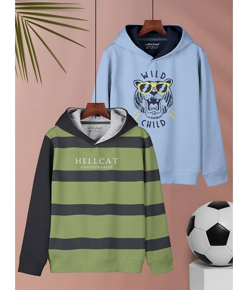 HELLCAT Pack of 2 Girls Cotton Blend Sweatshirt ( Ecru )