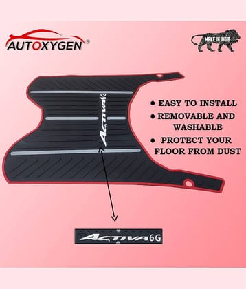 AUTOXYGEN Anti skid Scooter/Scooty Foot Mat Rubber Floor Mat Accessories for Honda Activa 6G (Black, Grey & Red)