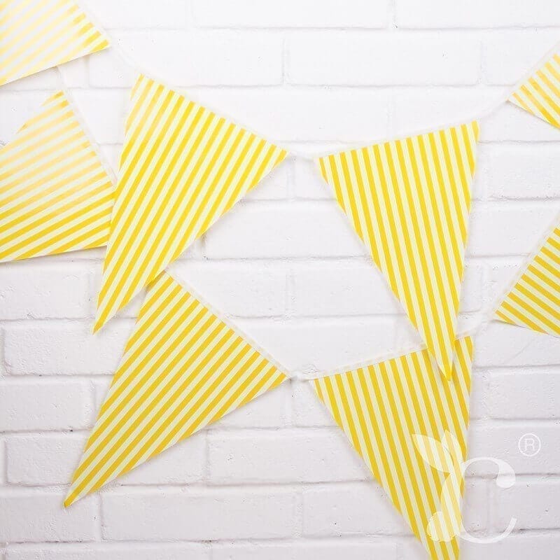 Wanna Party StriPed Flag Buntings Yellow - 9FT - Party and Festive Needs | Buy online on ZillyBuy