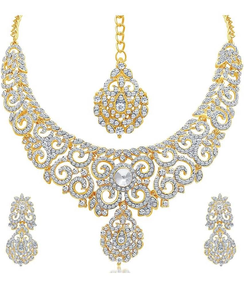 Sukkhi Gold Plated AD Necklace Set
