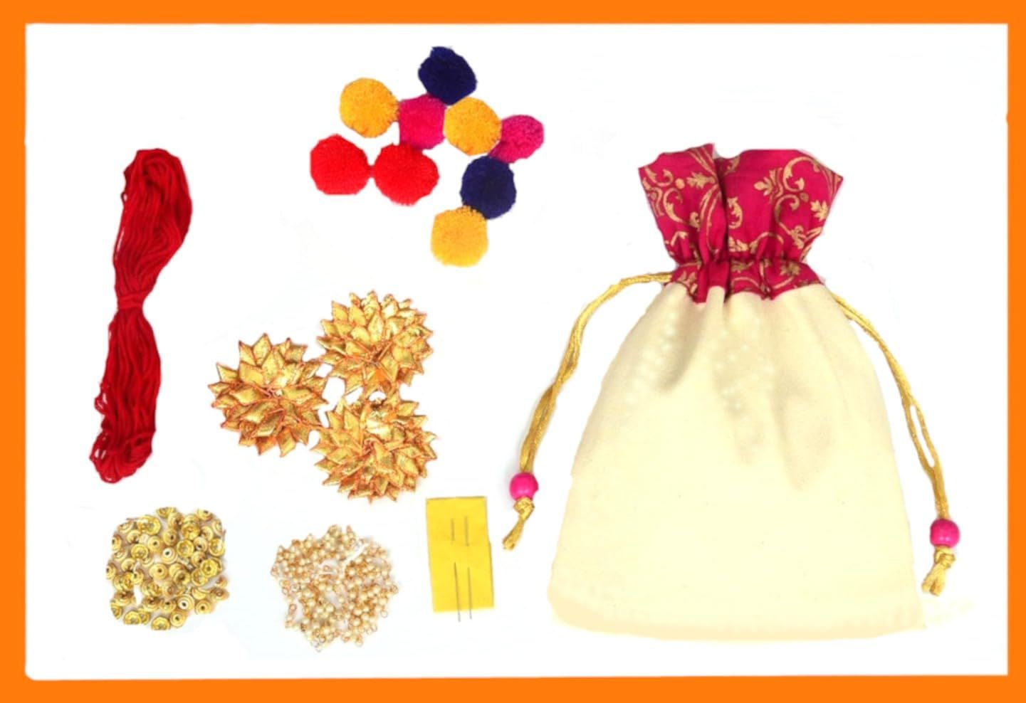 The brown box-Rakhi Making kit,Rakhi Making raw Material,DIY Kit for Rakhi Making,Unique Rakhi Making for Bhiya bhabhi,Craft kit for Girls and Adults