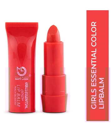 Mattlook Lip Makeup Girls Essential Color Lip Balm Moisturizing Lip, Peach Blossom, Pack of 3 (10.5gm)