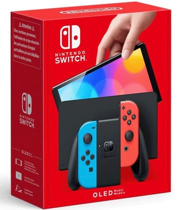 Nintendo Switch OLED Console with Neon Red/Blue Joy-Con