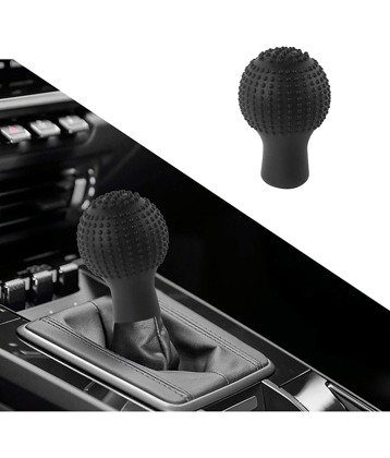 Aksmit  Pack of- 1 Universal Anti Slip Round Car Shift Knob Gear Stick Protective Soft Silicon Cover ( Black )