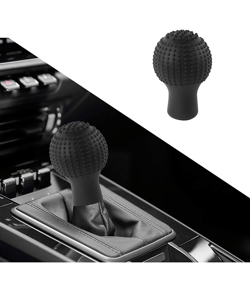Aksmit  Pack of- 1 Universal Anti Slip Round Car Shift Knob Gear Stick Protective Soft Silicon Cover ( Black )