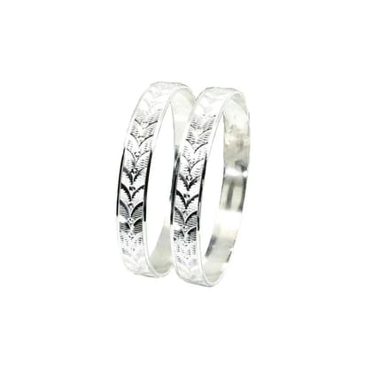 Karizmatic 925 Silver Bangles Bracelet (Kangan) - Pair-5.4 Cm (2.12 Inch) 2.2