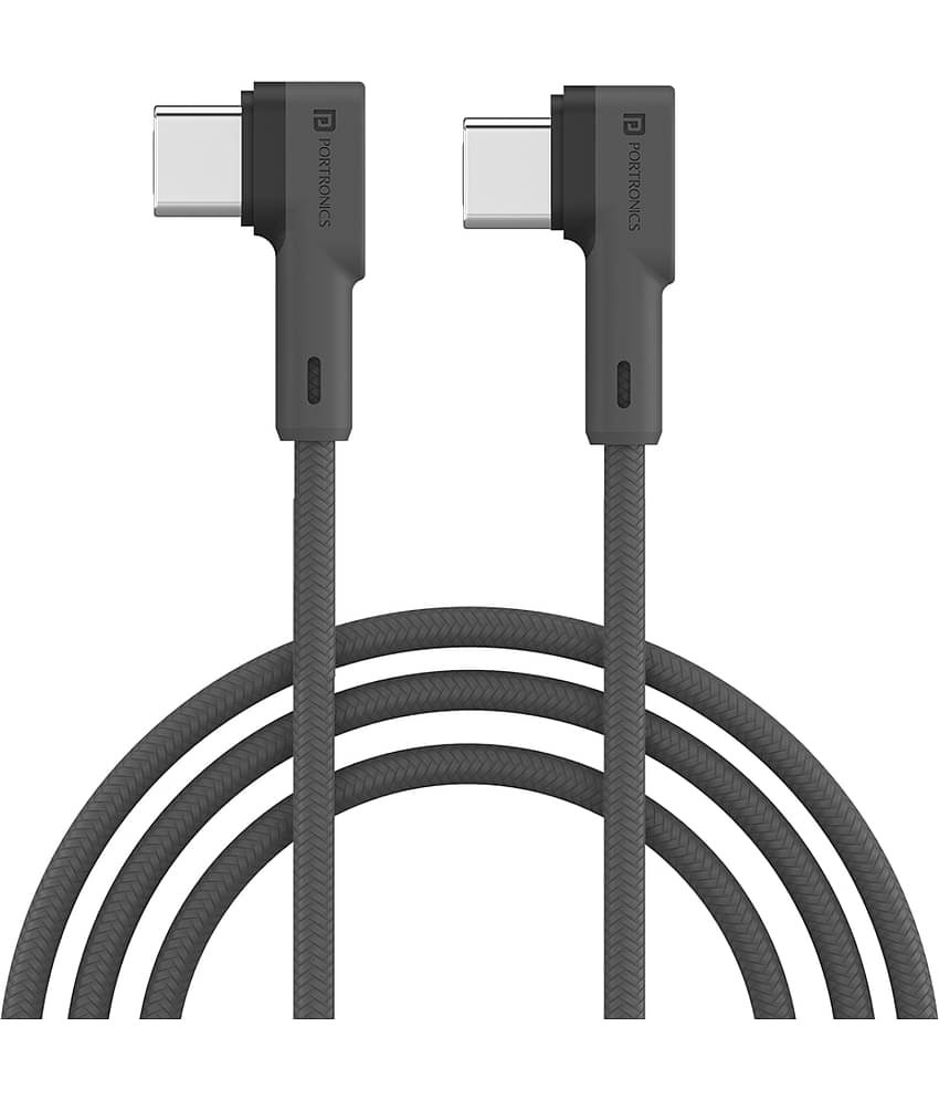 Portronics Konnect L Type -C to Type C Cable:60 W Type -C to Type-C Cable ,Grey (POR 1441)