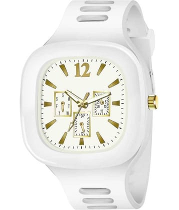 Renaissance Traders - White PU Analog Men's Watch