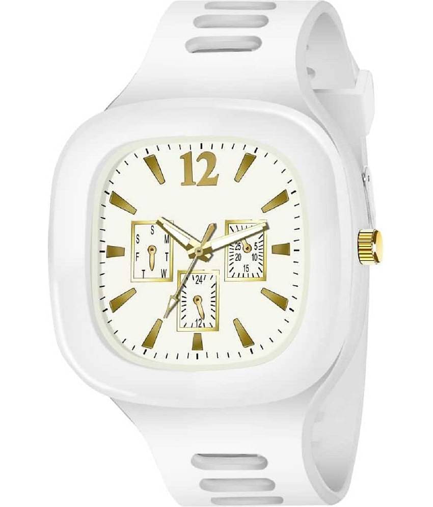 Renaissance Traders - White PU Analog Men's Watch