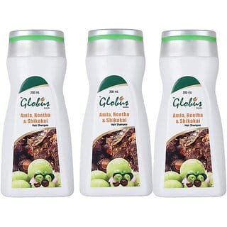 Globus Remedies Amla Reetha Shikakai Shampoo - 200ml, Set of 3
