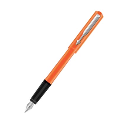 Parker Beta Neo Fountain Pen - Body Color Orange - Ink Color Blue