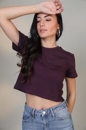 Crop Top- Wine-XS