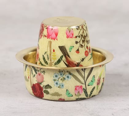 India Circus Bird Land Brass Coffee Tumbler Set