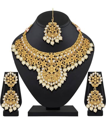 Spargz - Gold Alloy Necklace Set ( Pack of 1 )