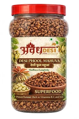 AVADH DESI FOODS - Desi Phool Mahuva (Madhuca Longifolia) Natural & Traditional 1 KG