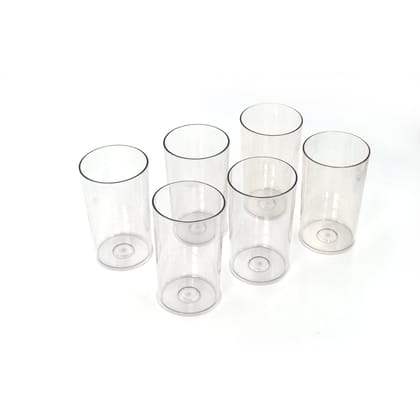 Alunari Classic Plastic Glass Set of-6 (Each Glass 350ml)
