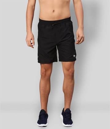RANBOLT Black Polyester Lycra Running Shorts