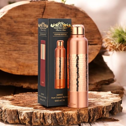 Pure Copper Bottle Vintage Half Designer for Elegant Hydration