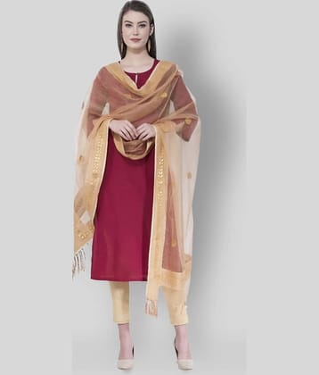 A R Silk Gold Organza Gota Patti Dupatta