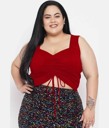 kotty Women's Viscose Crop Top ( Red )