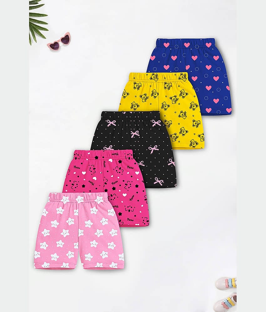 Trampoline Pack of 5 Girls Cotton Blend Shorts ( Multicolor )