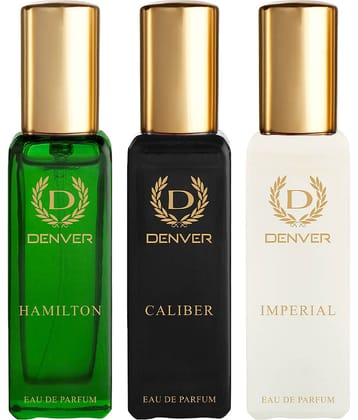 DENVER Hamilton, Imperial & Caliber Perfume Long Lasting Eau de Parfum For Men 20ml Each(Pack of 3)